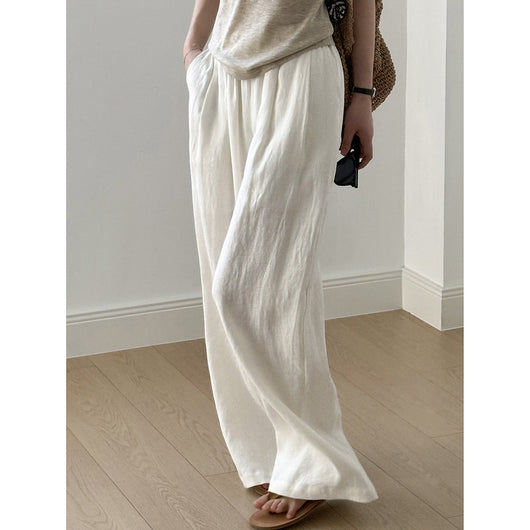 Pantalón Drapeado Slim Cintura Alta con Pierna Ancha - Image 2