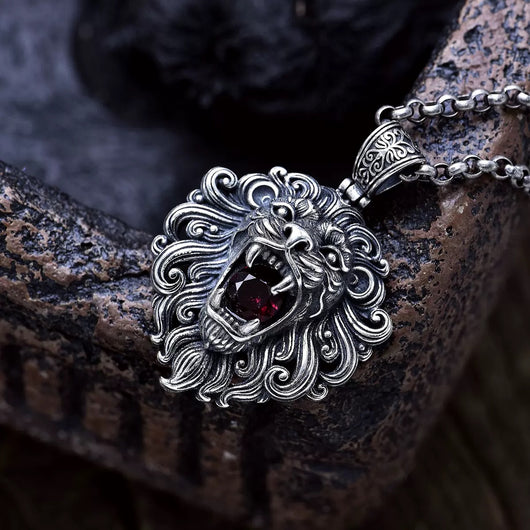 Dije Cabeza de León en Plata Pura - Diseño Imponente y Elegante