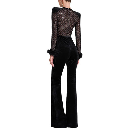 Jumpsuit Patchwork de Manga Larga en Pana - Image 5