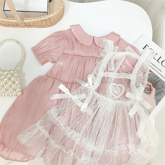 Vestido Lolita Infantil Estilo Occidental Manga Corta - Conjunto Princesa de Dos Piezas - Image 2