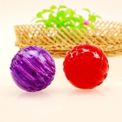 Solid purple pet toy ball with a high elastic honeycomb pattern, suitable for dogs and cats. - Image 9