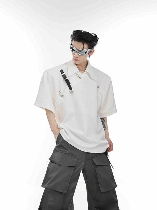 Remera Corta Acolchada con Hebilla de Diseño y Hombro Reforzado - Image 8