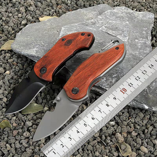Cuchillo Plegable de Acero Inoxidable Portátil con Llavero
