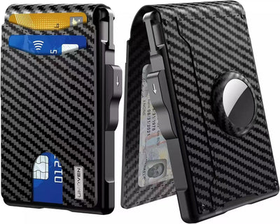 Cartera Hombre Portacédulas Gran Capacidad Fibra Carbono Metal - Image 22