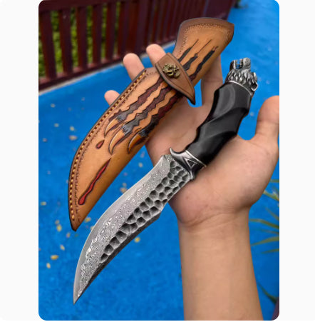 Cuchillo Plegable Portátil de Acero Damasco para Exteriores - Image 8