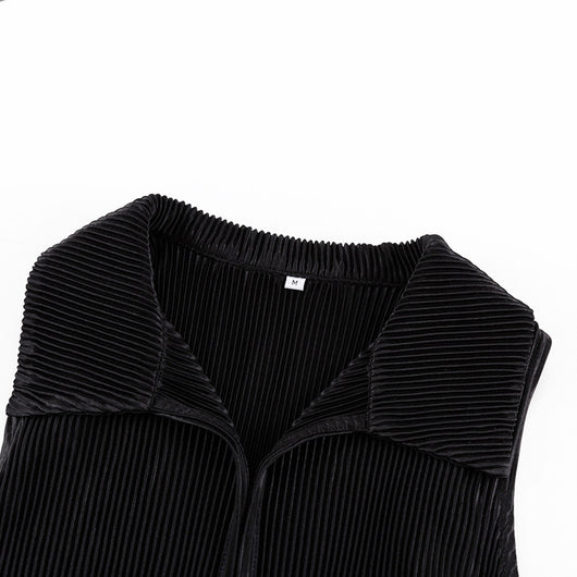 Conjunto Elegante: Blusa sin Mangas y Pantalón Plisado de Cintura Alta - Image 28