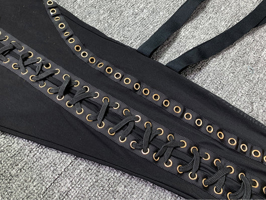 Conjunto de Dos Piezas con Malla Transparente y Pantalón Ajustado con Tirantes - Image 24