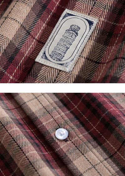 Camisa Casual de Cuadros Oversize para Hombre - Image 15