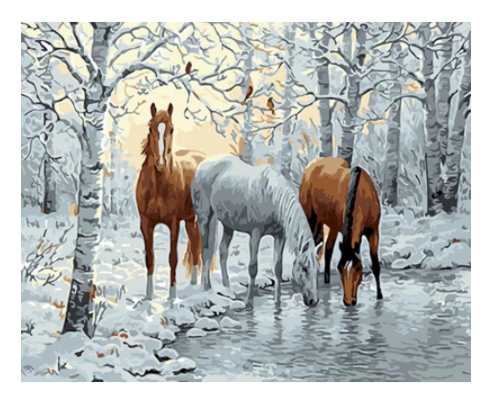 Kit de Pintura al Óleo DIY Caballo - Lienzo Preimpreso para Adultos e Niños