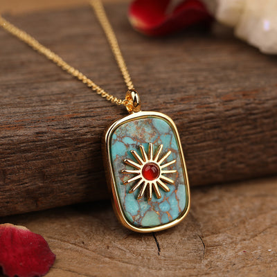 Colgante de Piedra con Girasol Pavé para Mujer - Image 24