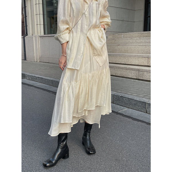 Falda Plisada Irregular A-Línea para Mujer - Estilo Urbano Casual