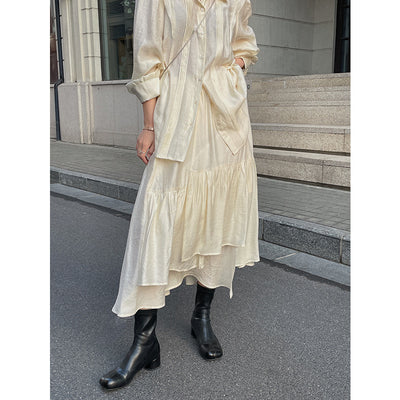 Falda Plisada Irregular A-Línea para Mujer - Estilo Urbano Casual
