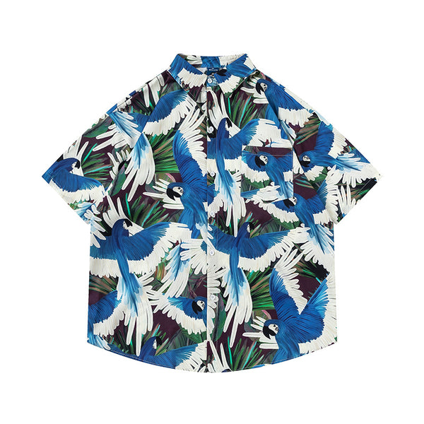 Camisa Estampada Loro Vintage para Hombre