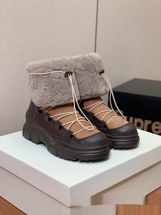 Botas de Invierno de Piel para Mujer - Estilo Europeo y Americano - Image 10