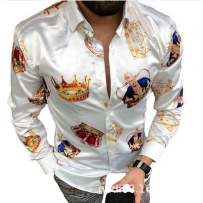 Camisa Casual de Manga Larga con Estampado para Hombre - Image 11