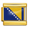Dorado Background World Flag Photo Epoxy Italian Module Bracelet ICY0001BA BIH