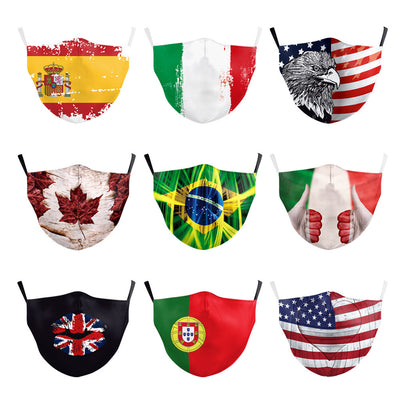 Mascarilla Infantil de Tela Estampada con Bandera - Image 4
