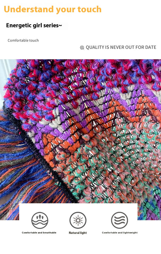 Pañuelo Étnico Térmico Irregular para Cabeza - Bufanda Versátil para Mujer - Image 18