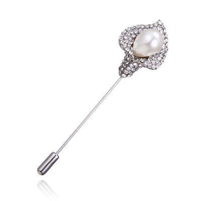 Broche de Solapa Floral en Cristal Vintage para Hombre - Diseño Rosa Elegante - Image 3