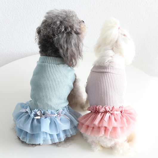 Falda Térmica de Lana Azul Polvo para Mascotas - Image 7