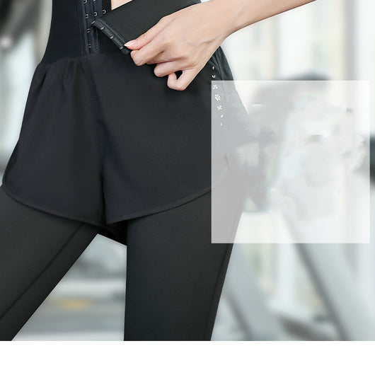 Pantalón Deportivo Cintura Alta con Corset Integrado Efecto Dos Piezas - Image 12