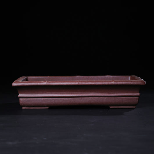 Maceta Rectangular de Cerámica Púrpura Artesanal - Drenaje Óptimo para Plantas