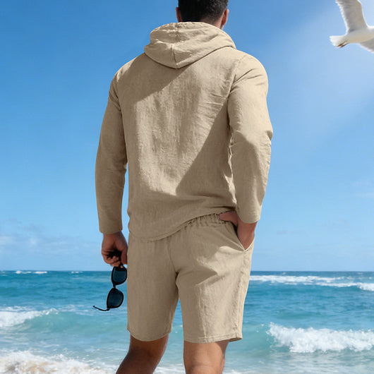 Traje de Lino Hombre Suelto y Transpirable - Image 33