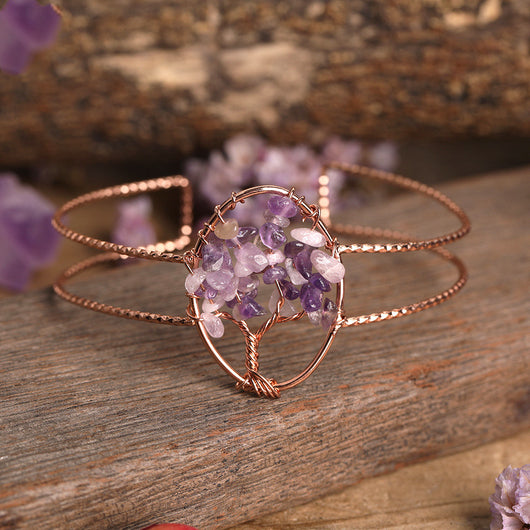 Pulsera de Turquesa Natural con Alambre de Cobre Dorado para Mujer - Image 5