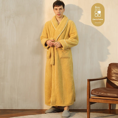 Bata de Invierno en Terciopelo Algodón para Parejas - Pijama Largo Talla Grande Lujo Ligero - Image 9