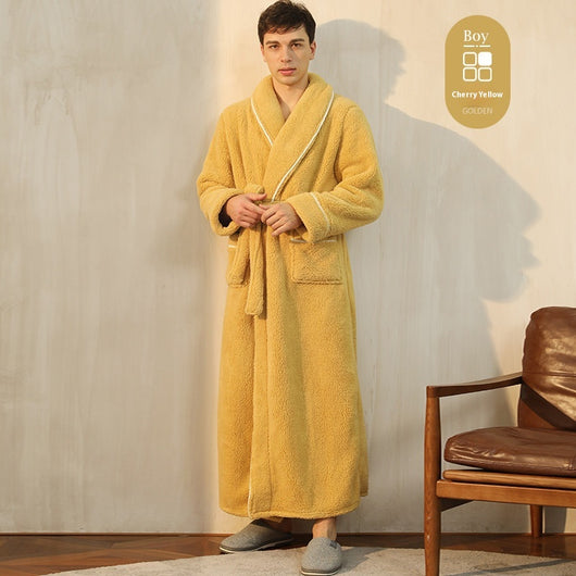 Bata de Invierno en Terciopelo Algodón para Parejas - Pijama Largo Talla Grande Lujo Ligero - Image 9