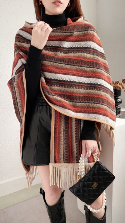 Poncho Étnico Convertible con Capucha - Image 20