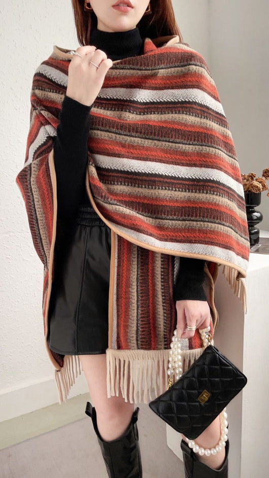 Poncho Étnico Convertible con Capucha - Image 20