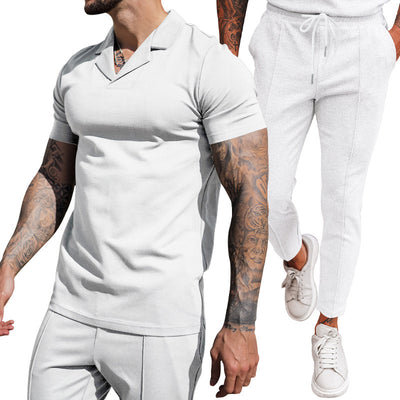 Traje Casual de Dos Piezas con Camisa Cuello V y Pantalón Corto - Image 23