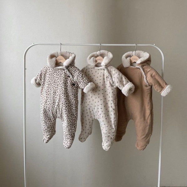 Mameluco de Invierno para Bebé en Terciopelo y Algodón - Abrigo Cálido Todo en Uno