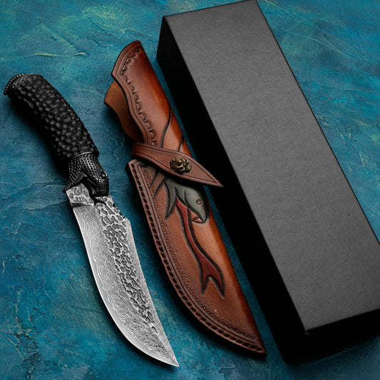 Cuchillo de Supervivencia Damasco Forjado a Mano - Alta Dureza para Aventuras - Image 2