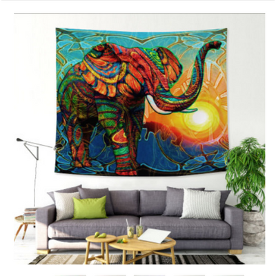 Tapiz de Elefante con Rayos de Sol - Decoración Artística para el Hogar - Image 5