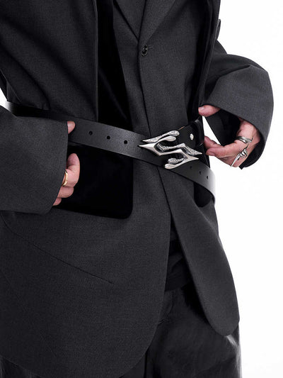 Cinturón de Cuero para Hombre con Hebilla de Metal Doble Capa - Image 7