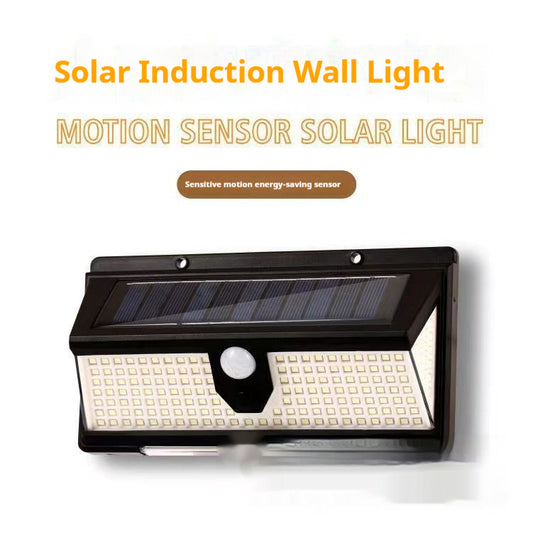Lámpara Solar de Pared con Sensor de Movimiento y Luz Roja Azul de Advertencia
