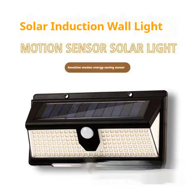 Lámpara Solar de Pared con Sensor de Movimiento y Luz Roja Azul de Advertencia