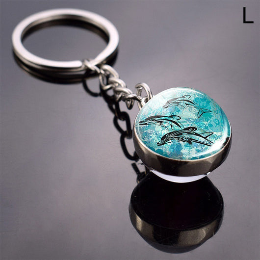 Llavero Esfera de Vidrio con Tortuga y Estrella de Mar - Diseño Divertido - Image 34