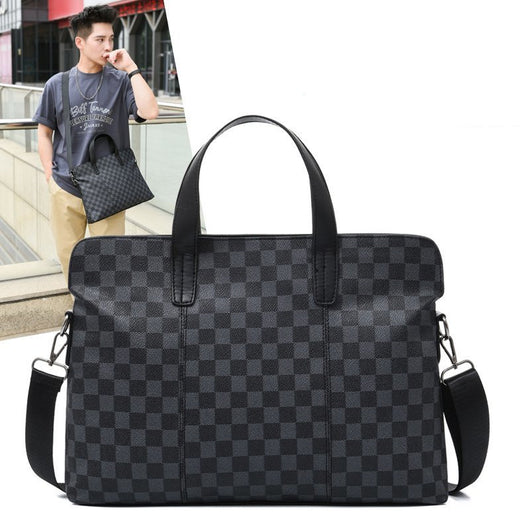 Bolso Messenger Ejecutivo a Cuadros con Bandolera Horizontal - Image 4