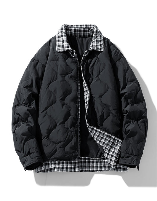 Chaqueta Acolchada con Cuello de Solapa Tipo Béisbol y Detalles Escoceses - Image 12