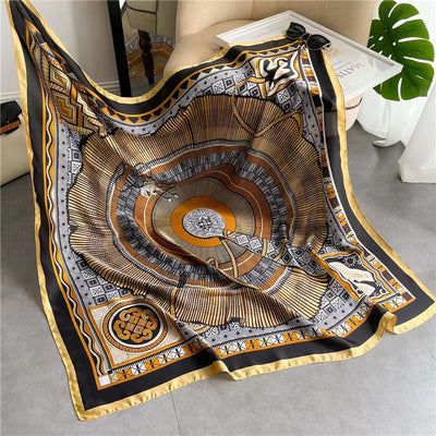 Pañuelo Cuadrado de Satén Estampado Cashew para Mujer - Image 36