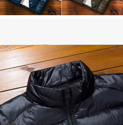 Chaqueta Deportiva Acolchada con Plumón - Colores Sólidos y Diseño Ligero para Invierno - Image 11