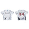 Camiseta Estampada Cuello Redondo Blanco y Negro
