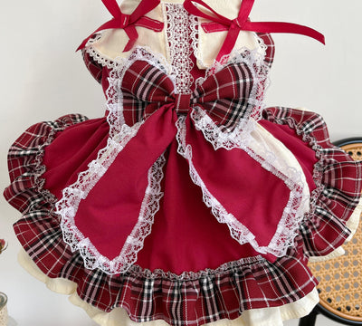 Vestido Lolita Princesa con Moño y Encaje Cuadros - Image 2