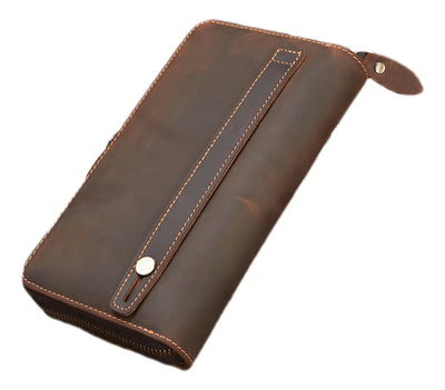Billetera de Cuero Retro Multifuncional con Cierre para Hombre - Image 4