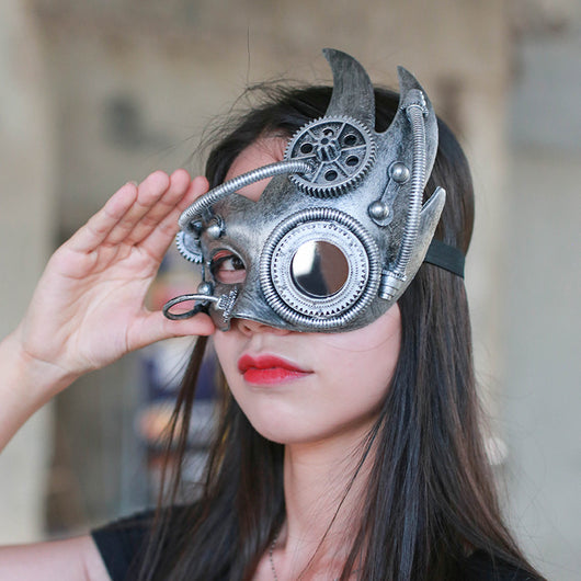 Máscara Steampunk Mecánica Retro Media Cara - Image 5