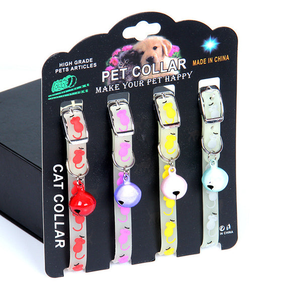 Collar Luminoso de Silicona para Perros con Campana