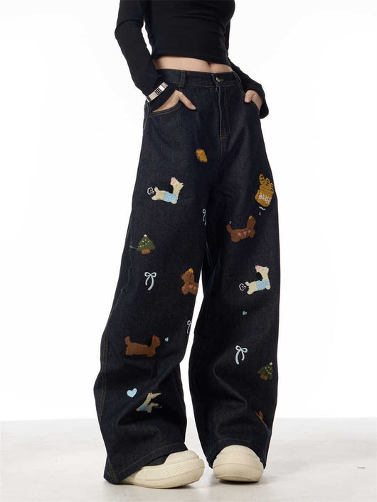 Pantalones Jeans Anchos Patchwork Salchicha Mujer - Casual y Cómodo - Image 2